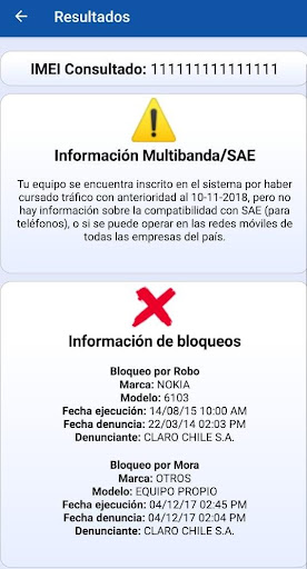 Consultar IMEI Chile Screen 2