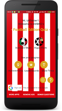 EMBRO's Football Quiz - Screenshot 1