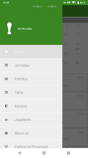 Android application Mi Mundial screenshort