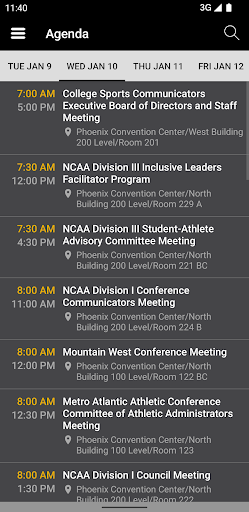 NCAA Events 2