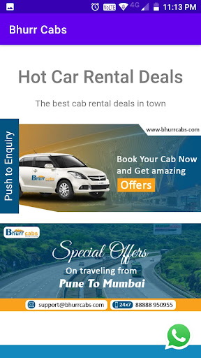 Android application Bhurr Cabs screenshort