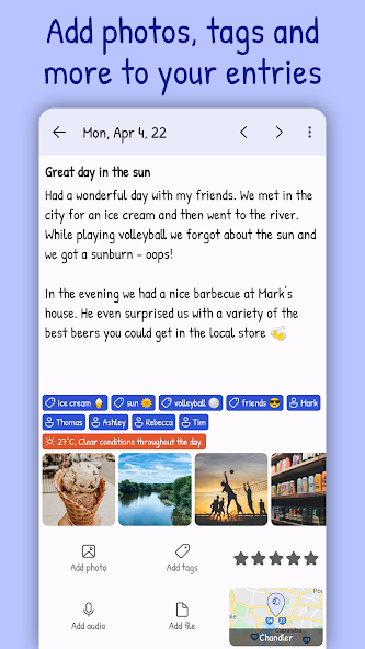 Diarium: Journal, Diary screenshots