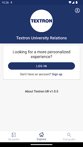 Android application Textron University Relations screenshort