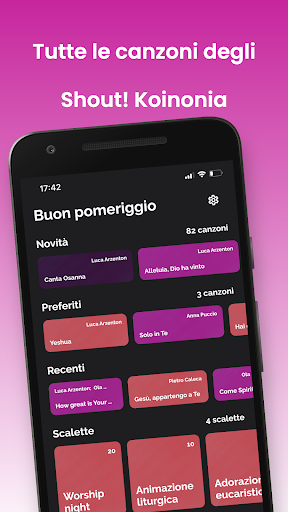 Android application Shout! Koinonia screenshort