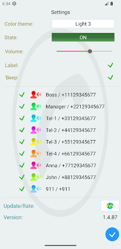 Android application Quick call Lt. screenshort