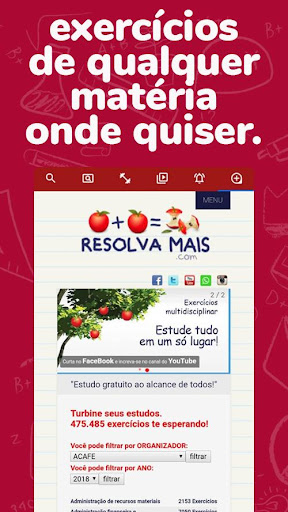 Android application Calcule Mais: matemática para screenshort