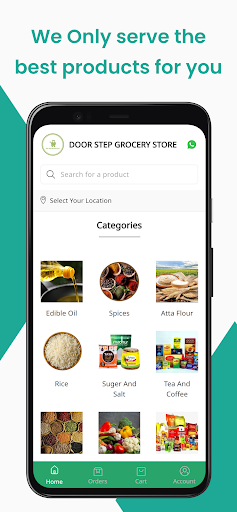 Android application Door Step Grocery Store screenshort