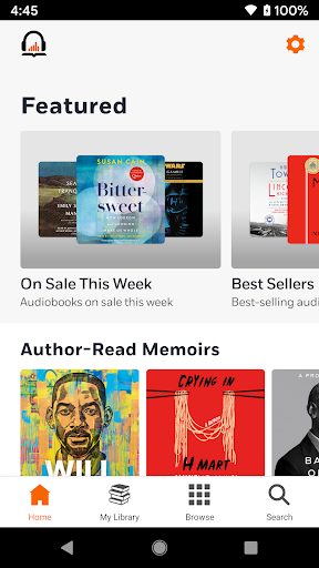 Screenshot of Penguin Random House Audio
