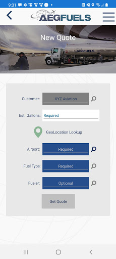 AEG Fuels - Aviation Fuel Quot Screen 3