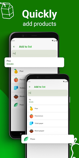 Green Lists — grocery list app Screen 2