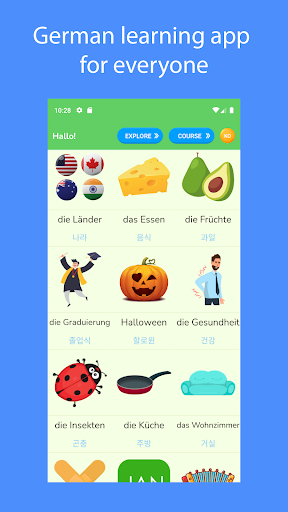 Android application Learn German Language screenshort