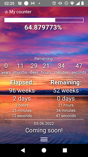 Android application DMB Counter: countdown timer screenshort