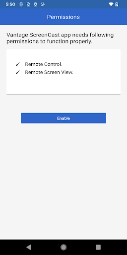Android application Vantage Screen Sharing App screenshort
