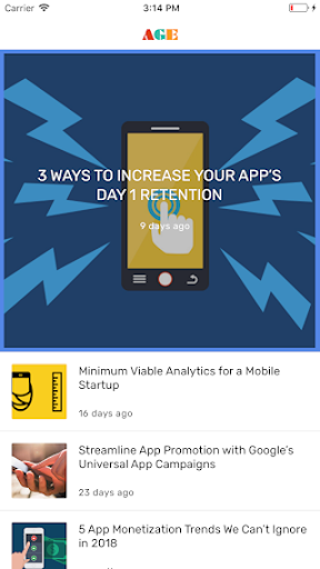 Android application App Growth Experts Blog screenshort