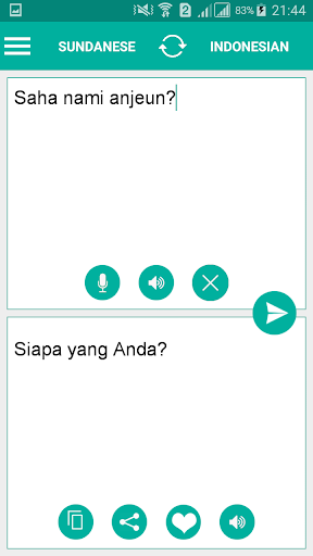 Android application Sundanese Indonesian Translate screenshort