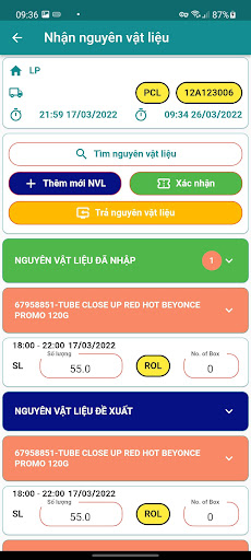 EKanban Screen 3