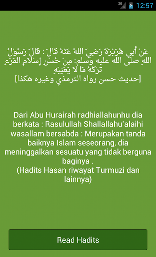 Android application Hadits Arbain screenshort