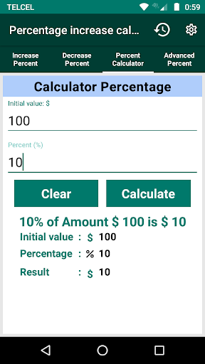 Percentage increase calculator