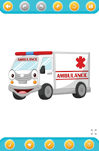 voiture ambulance - coloriage