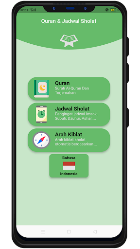 Android application Al Quran & Jadwal Sholat screenshort