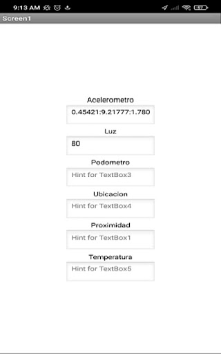 Android application SensProJF screenshort