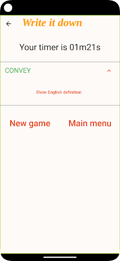 Write it down Screen 3