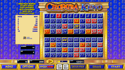 Keno Games with Cleopatra Keno 19