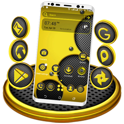 Yellow Speakers Launcher Theme logo