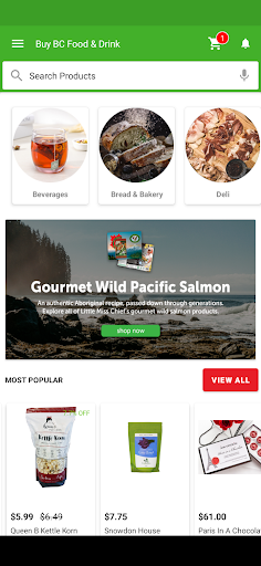 Android application Buy BC Food & Drink screenshort