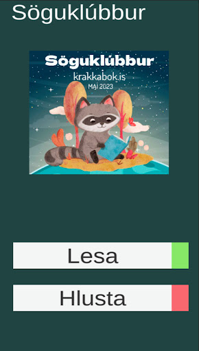 Android application Söguklúbbur screenshort