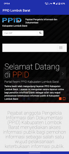 Android application PPID Lombok Barat screenshort