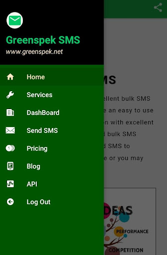 Android application Greenspek SMS screenshort