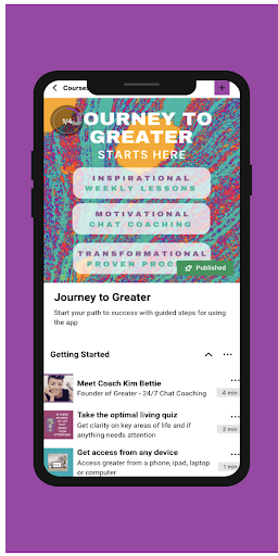 Screenshot of Greater - 24/7 Chat Coaching