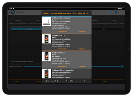 Snímek obrazovky WiFi Analyzer Pro