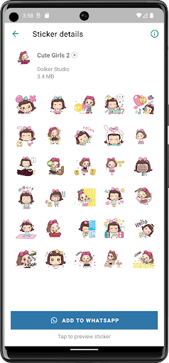 Animated Cute Girls WASticker