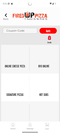 Screenshot of Fired Up Pizza