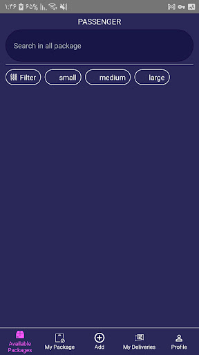 Android application Passenger screenshort