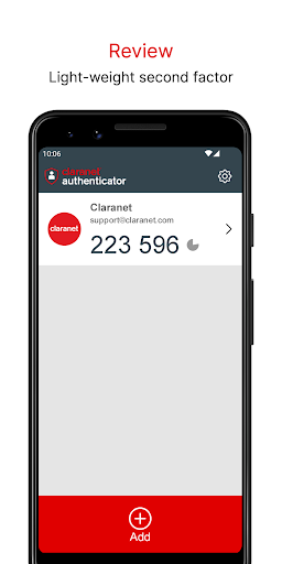 Claranet Authenticator Screen 2