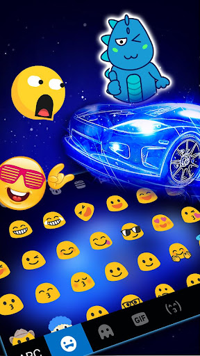 Neon Sports Car Keyboard Theme Screen 3