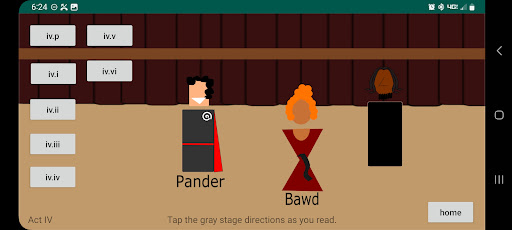 Android application Pericles, William Shakespeare screenshort