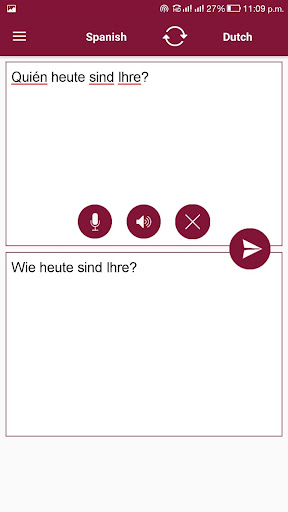 Dutch - Spanish Translator Screen 2