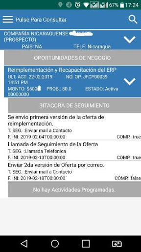 Android application SaciCRM screenshort