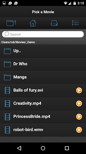 Android application VLC Streamer Lite screenshort