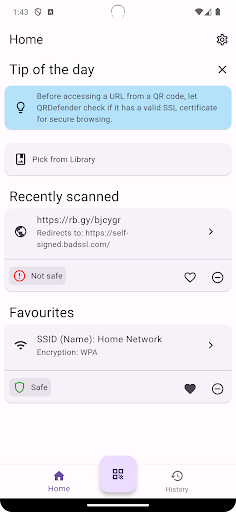 Android application QRDefender: Secure QR Scanner screenshort