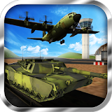 Army plane cargo simulator 3D icon