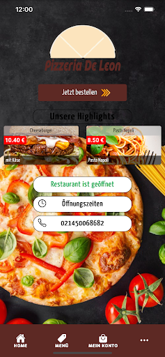 Android application Pizzeria De Leon screenshort
