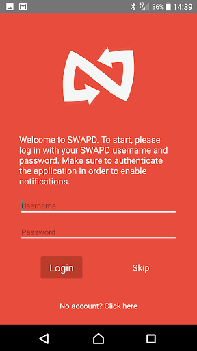 Android application SWAPD screenshort