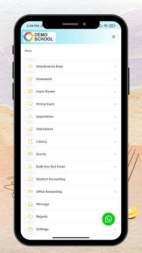 Smart School Management App Screen 2
