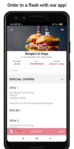 Android application Burgers & Dogs screenshort