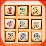 Number wooden blocks icon